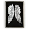 Wings Painting Wooden Wall Art In Black And Antique Silver Frame